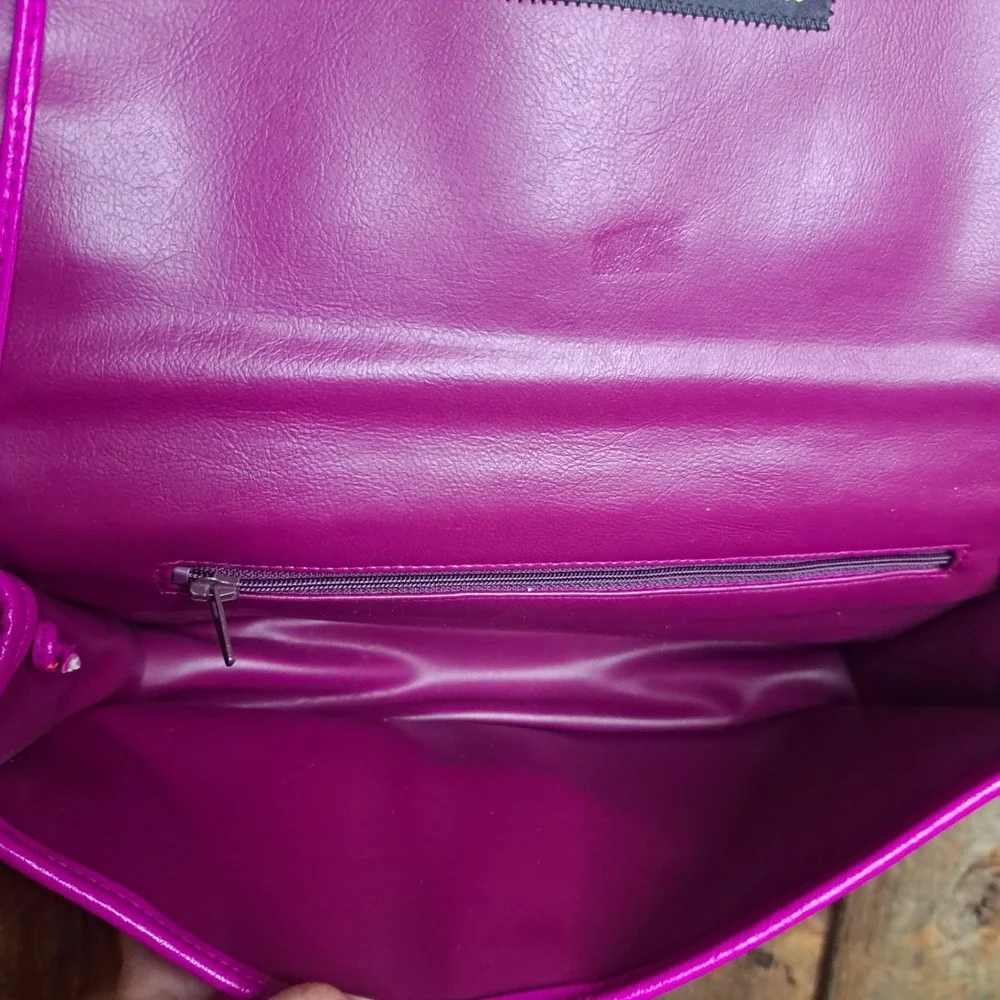 80s Retro Barbiecore Carlos Falchi Pink Leather Shoulder Bag Embossed Reptile